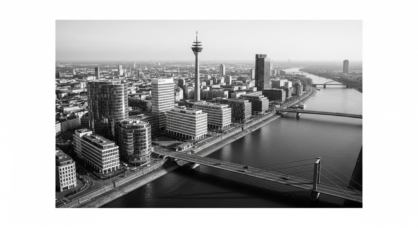 Düsseldorfer MedienHafen und Rheinturm
