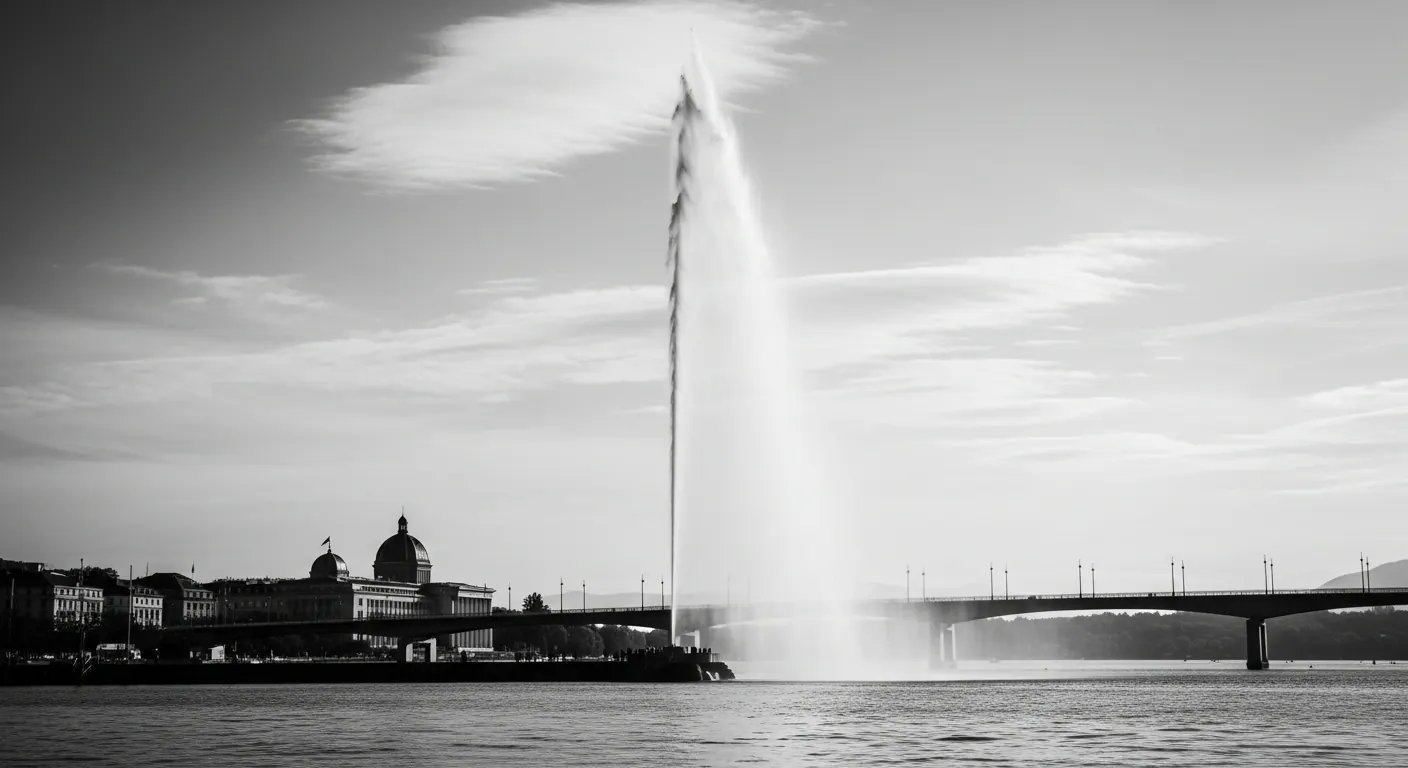 Genfer Jet d'Eau und Genfersee