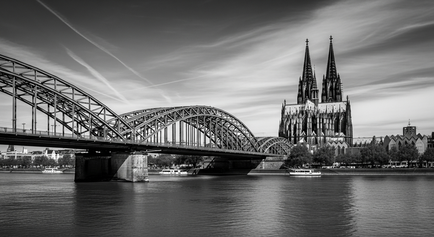 Kölner Dom und Hohenzollernbrücke am Rhein
