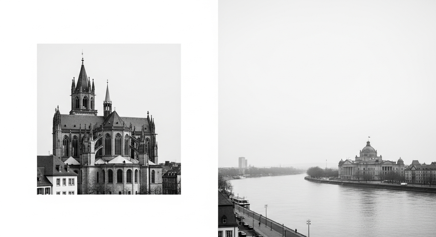 Mainzer Dom und Rheinufer