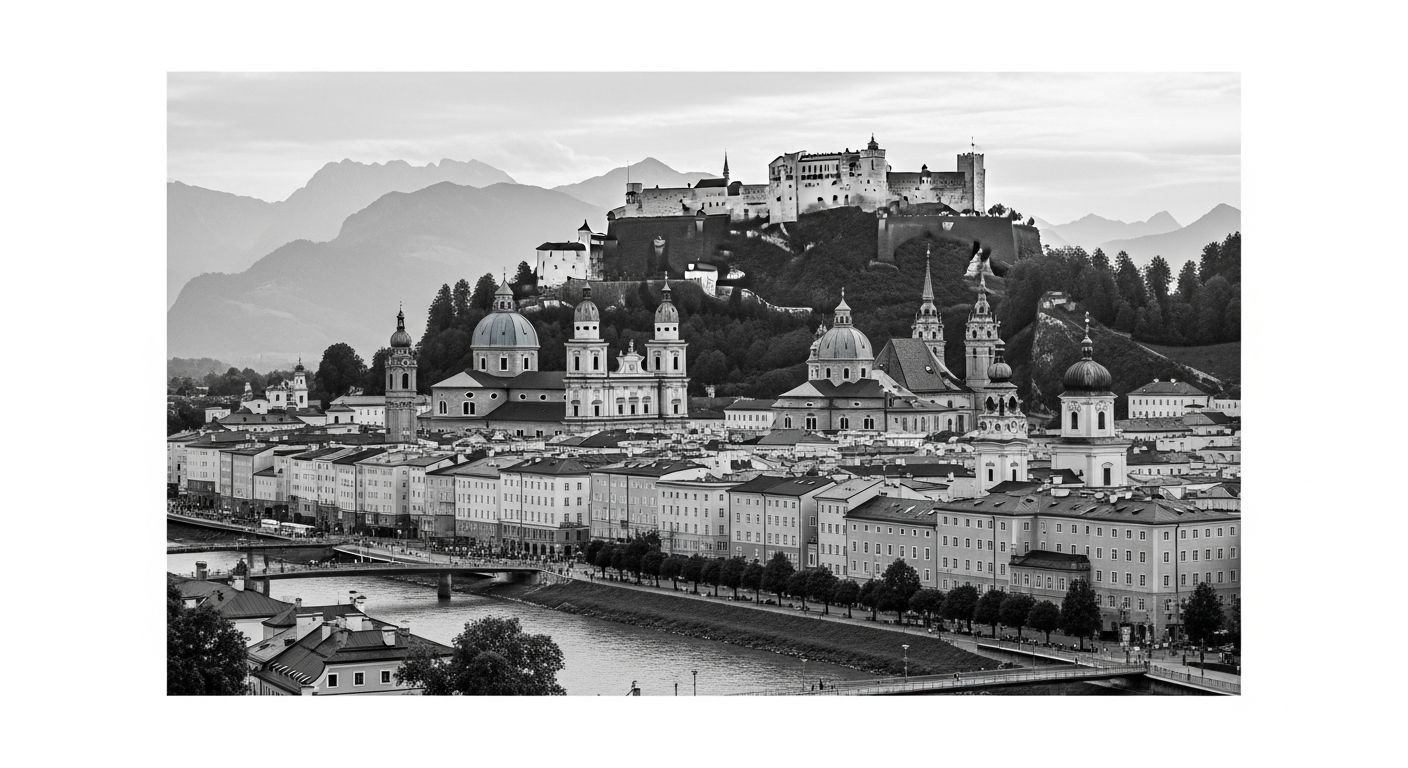 Salzburger Festung Hohensalzburg und Altstadt